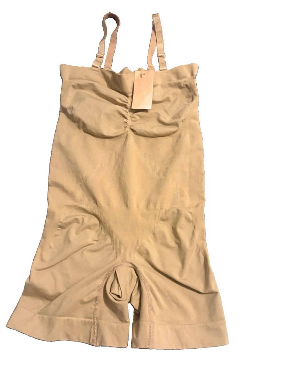 Beige Nude Shapewear Shorts with Adjustable Straps